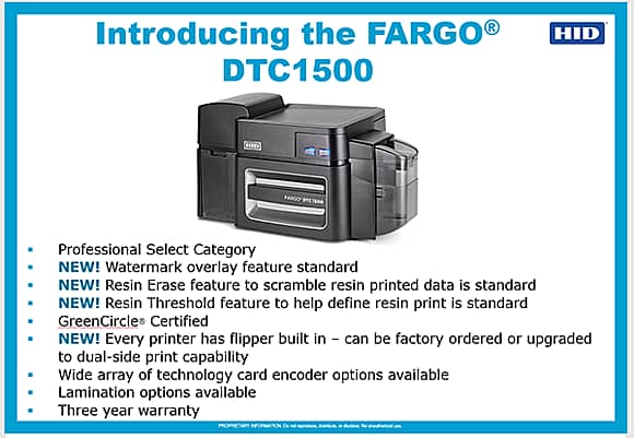 FARGO DTC1500 PVC CARD PRINTER With water Mark security 4