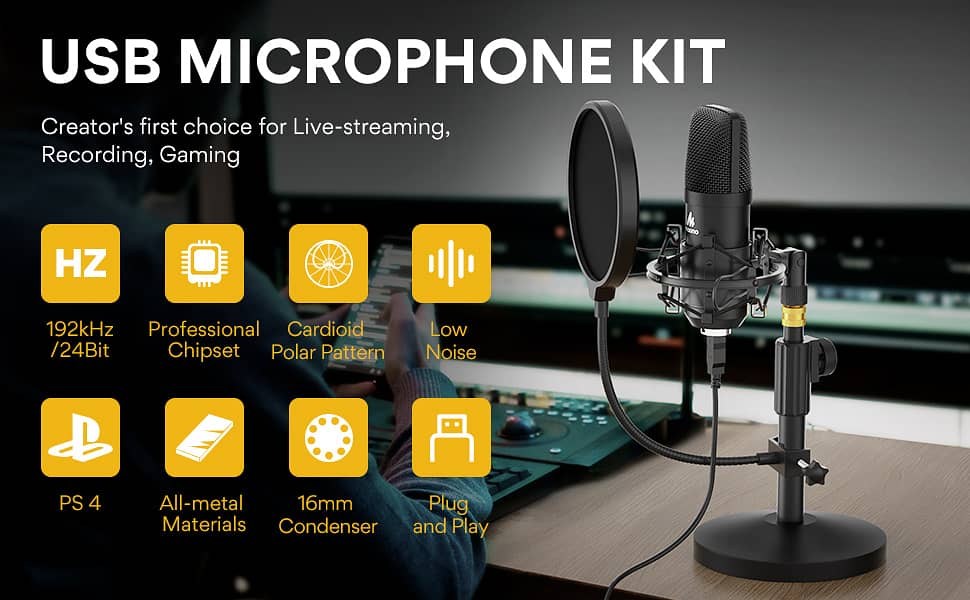 MAONO 4TC USB Microphone, Podcast Mic for youtube video recording vlog 4
