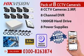 8 CCTV HD Camera's Pack (1 Year Warranty)
