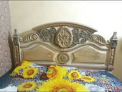 Antique wood bed set