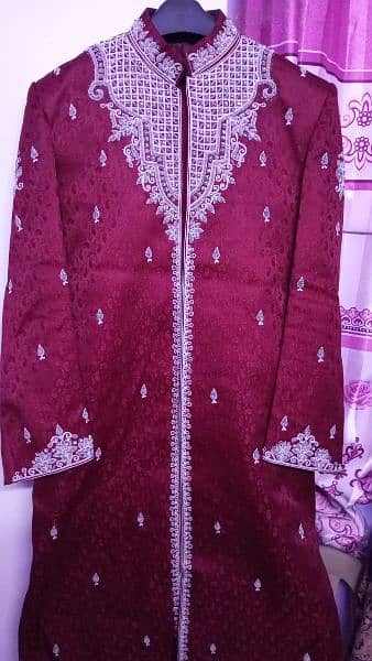 Groom Sherwani Wine red 3