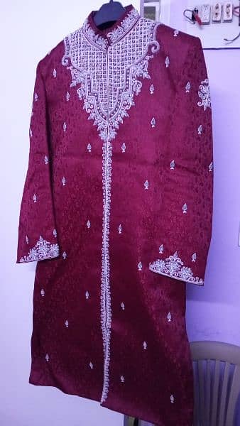 Groom Sherwani Wine red 4