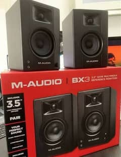 M Audio Bx3 Active Studio Monitors Pair