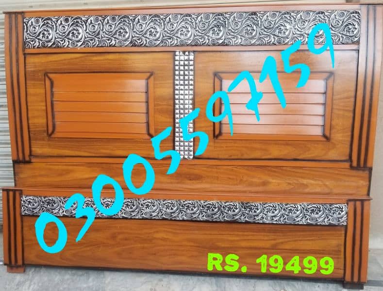 Kingsize double bed solid wood single set furniture home hostel dining 13