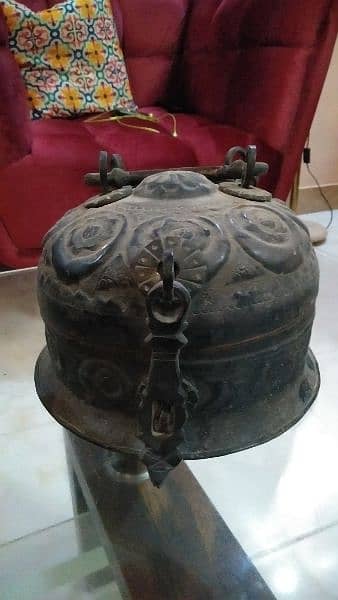 old antique copper made, mughlia era indian craft pandan and pots 19