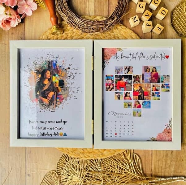 Customize photo frame with caption in different sizes. 10