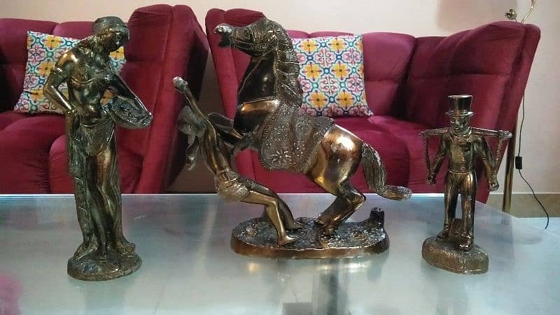 copper made statues Greek hero,riding horse 3