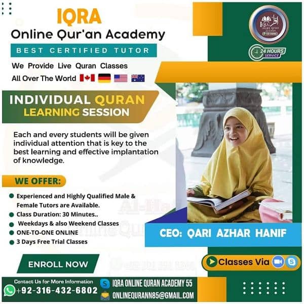 We are giving online holy Quran classes for your kid's and your family 2