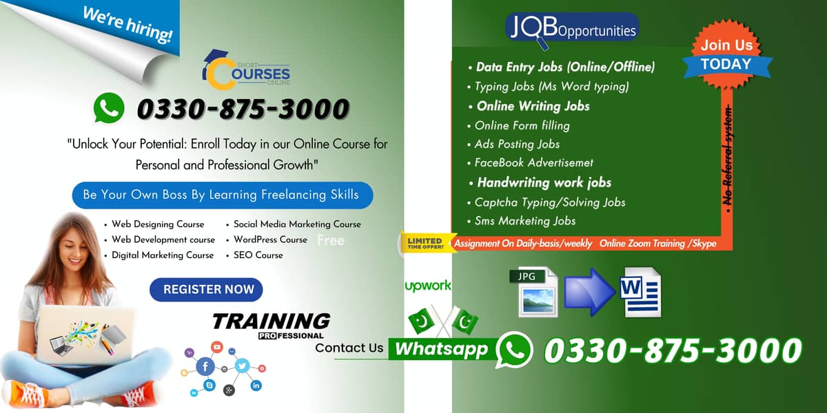 Online Writing Jobs & Simple Data Entry (MS. Word Typing) Daily-payout 1