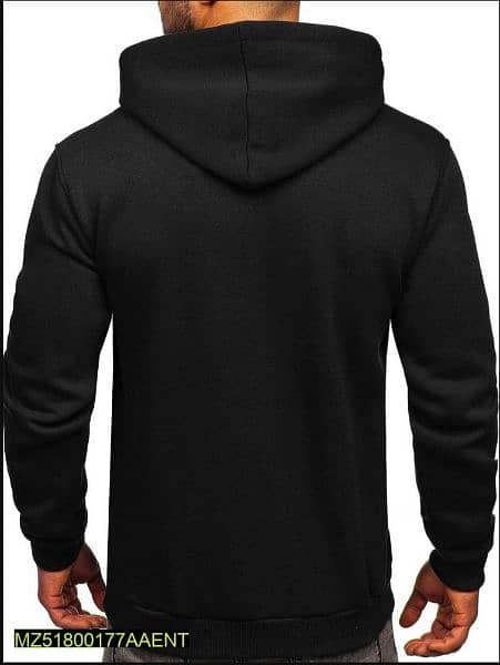 1 pc men's stitched fleece plain hoodie 1