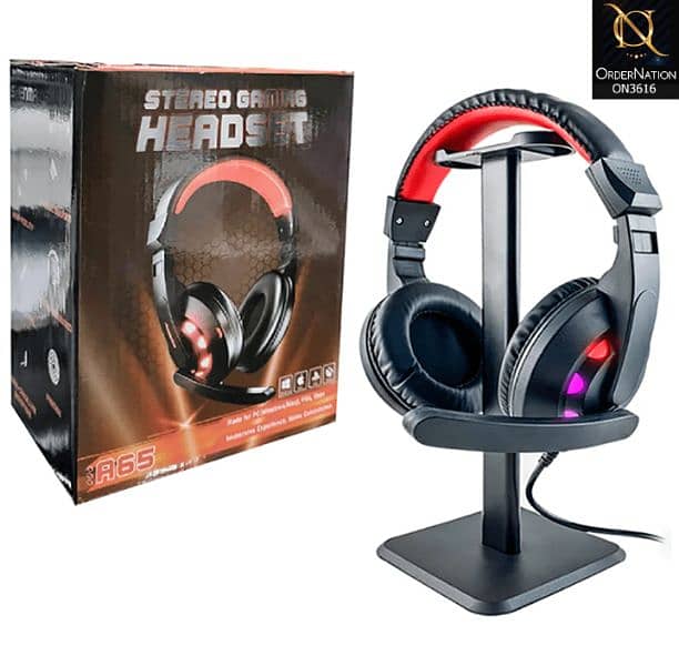 STEREO GAMING HEADPHONES A65 WITH RGB LIGHTS. 2