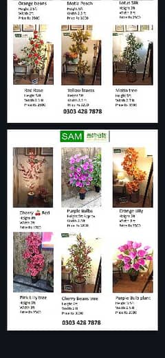 indoor Artificial plants, Planters , Lamps ,Delivery Available