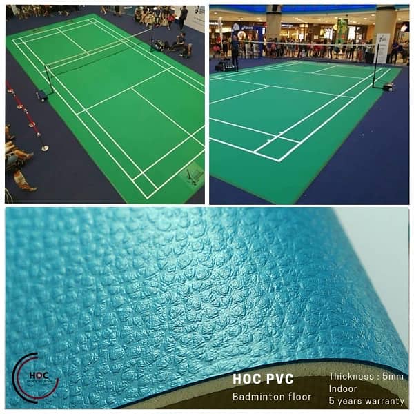 Badminton court, PVC multi sports Flooring 4