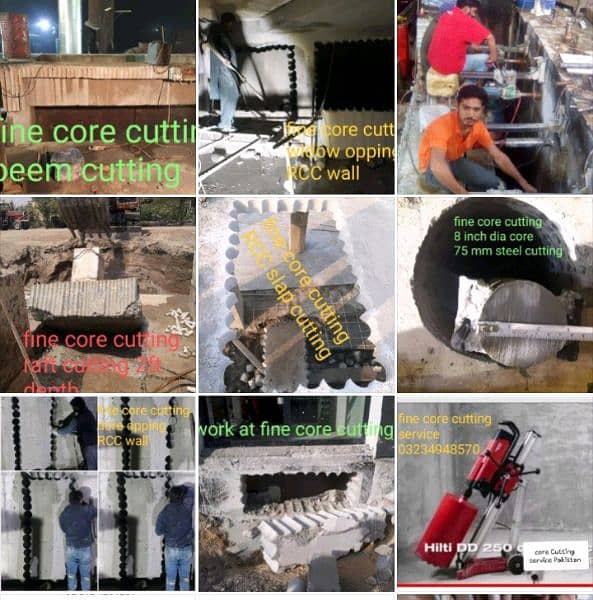 core cutting service/core machine/RCC slap hilti/concrete test core 8