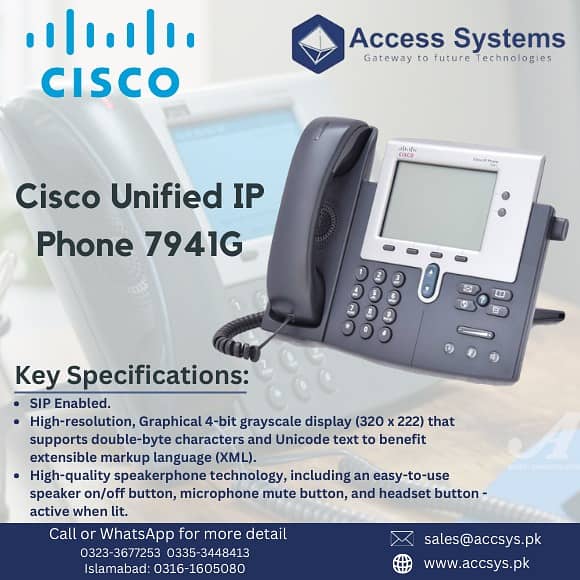 IP Phone Cisco 8811, 8841, SPA 525| Polycom VVX300 VVX411 |03353448413 14