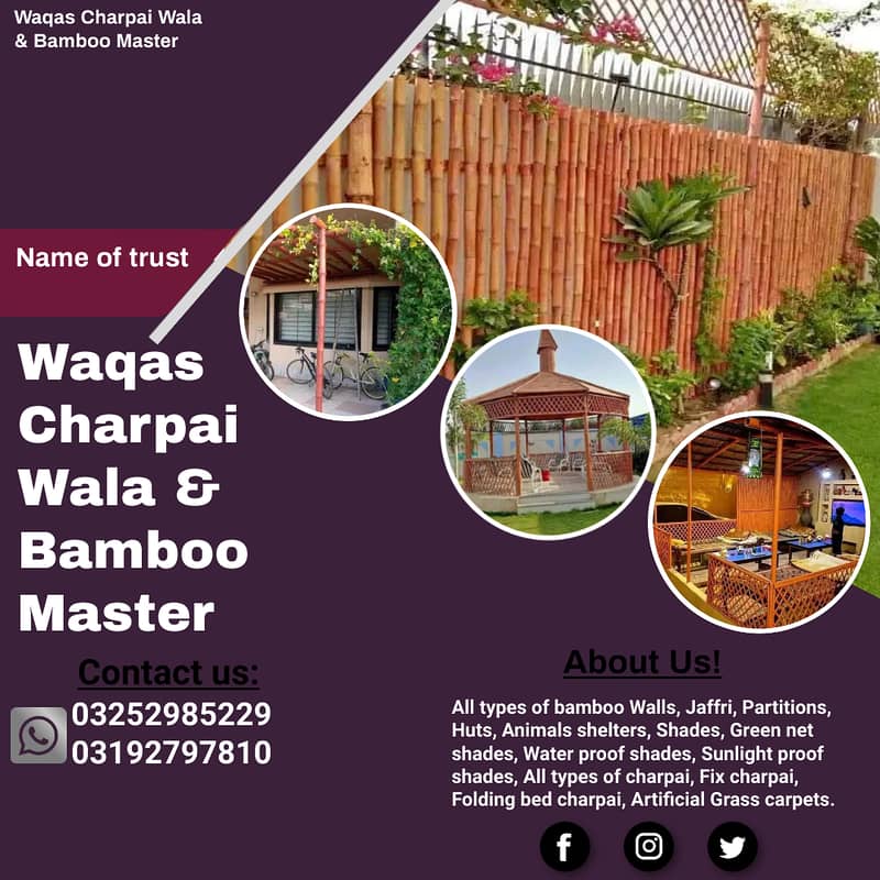 Bamboo Partitions/Bamboo Wall/Jaffri Shade Wood Works/Tents/Shade/huts 1