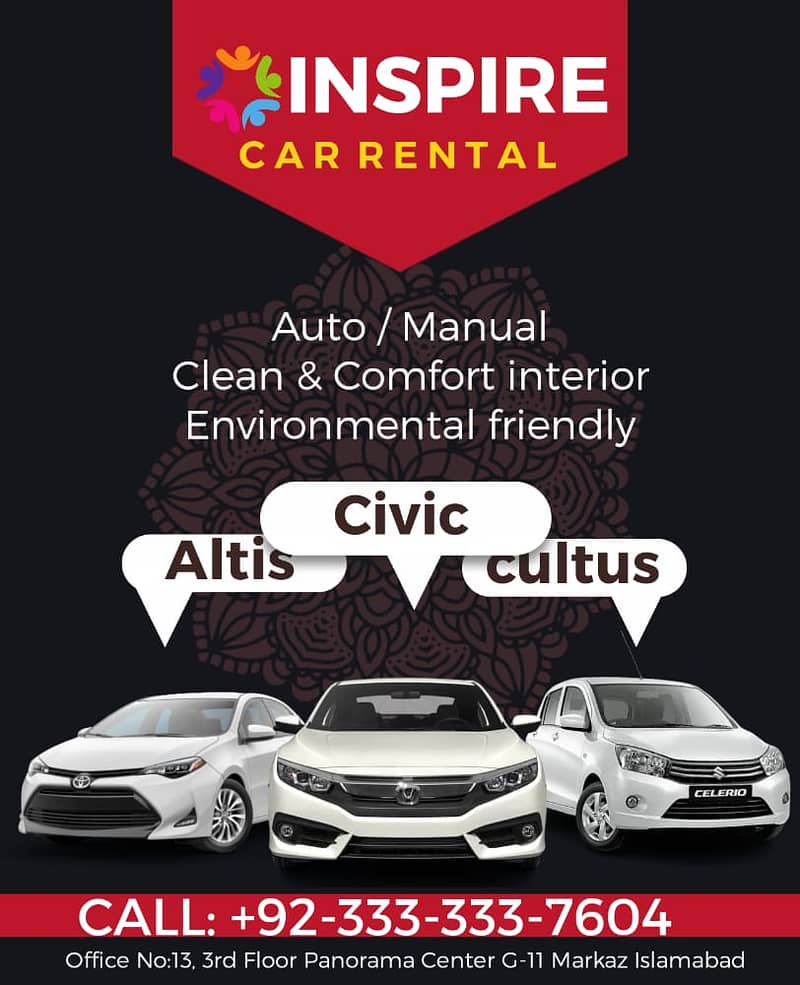Rent A Car | BRV Civic City Altis Available 3