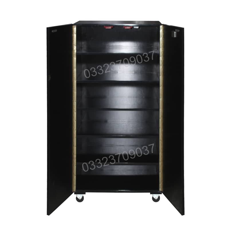 Wooden 4x2 feet six shelfs two door shoe rack,Black Cupboard wardrobe 1