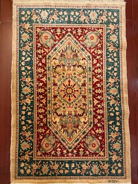 Authentic Turkish Hereke carpet signed handmade rug 1