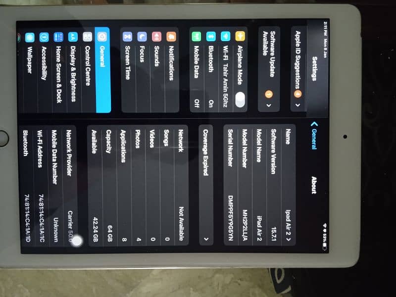 Apple iPad Air 2 WiFi+Cellular+SIM Gold Color 64GB Box,Case,protector 4
