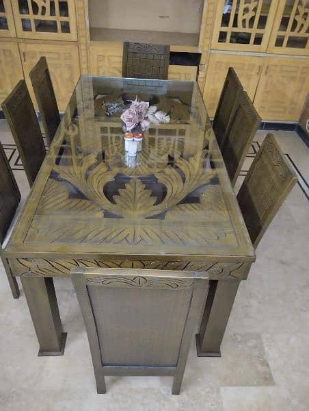 8 seater wooden dining table 2