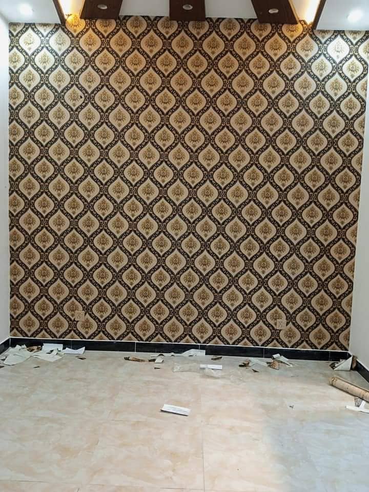 Pvc wallpaper Wall Panel Pvc Vinyl flooring & Wooden floor Grass work 12