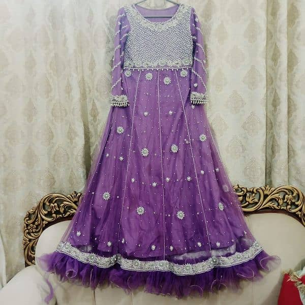 lilac color designer maxi handmade work 1