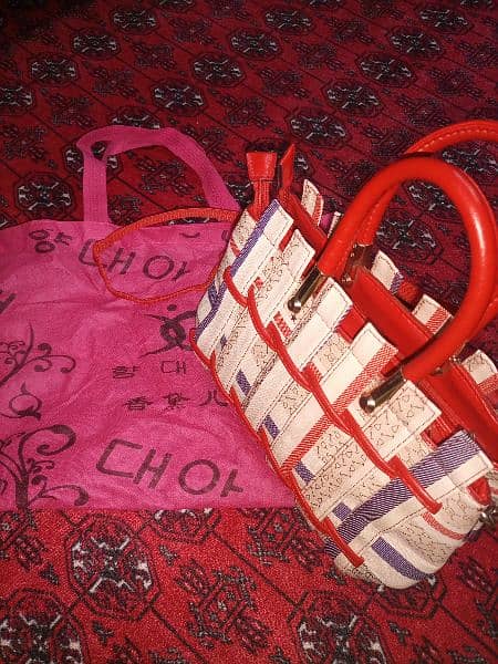 red and off white handbag 1