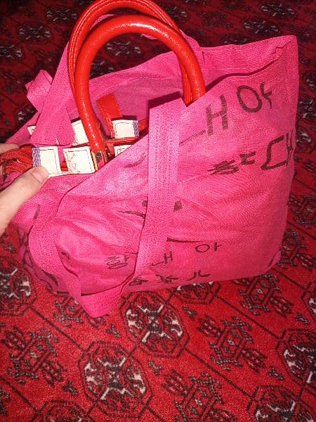 red and off white handbag 3