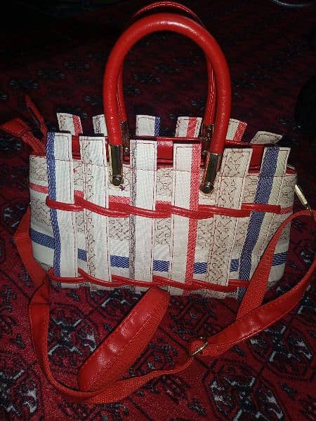 red and off white handbag 8