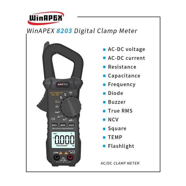 WINAPEX 8203 6000 Counts AC DC Digital Multimeter Clamp Meter Pakistan 1