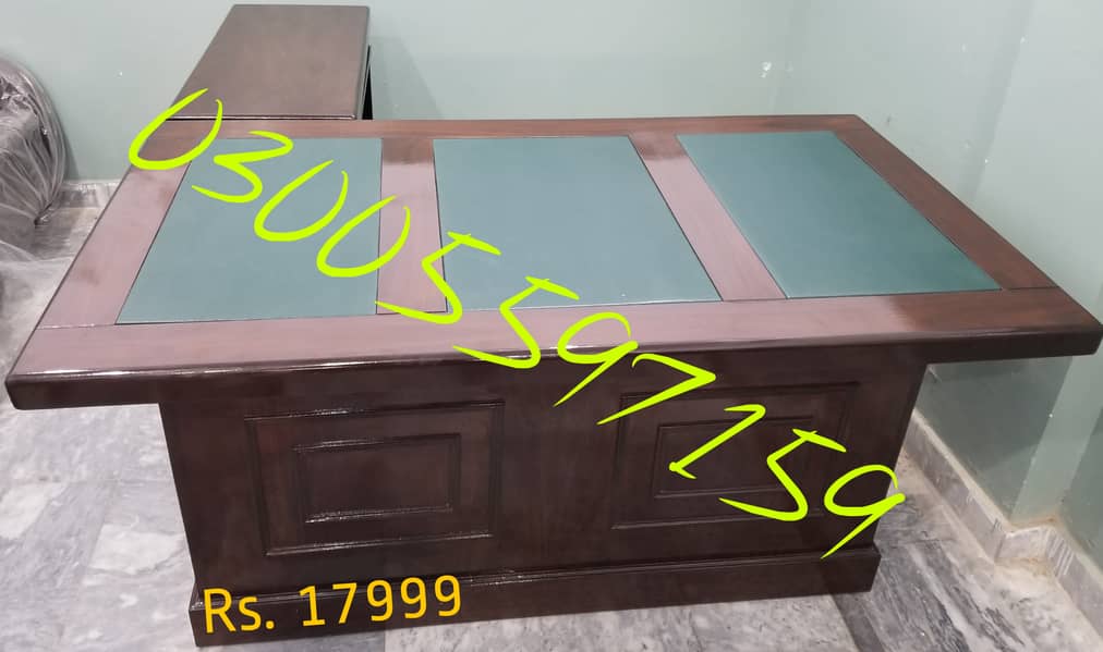 Office table top leather 4,5ft furniture sofa chair work study desk 11