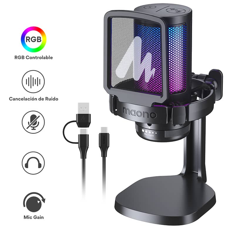 Maono DM20 RGB USB streaming Gaming mic best for live recording Microp 1