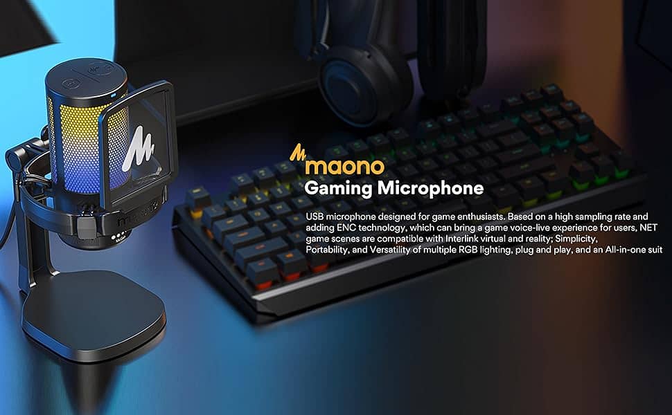Maono DM20 RGB USB streaming Gaming mic best for live recording Microp 2