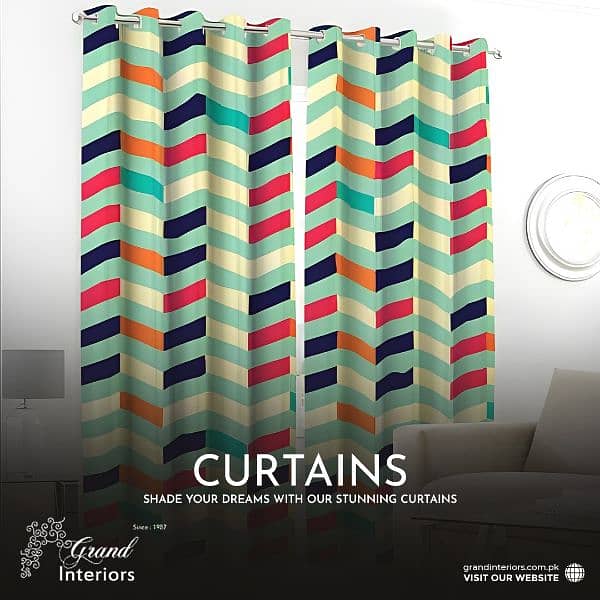 Curtains designer curtains window blinds by Grand interiors 2
