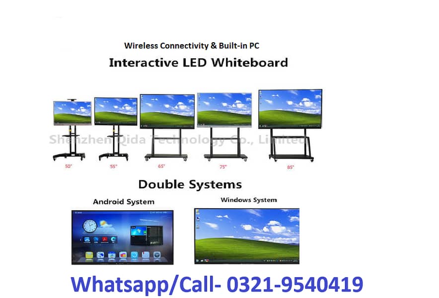 Digital Smart Board, Interactive Touch LED Screen, Interactive Smart 0