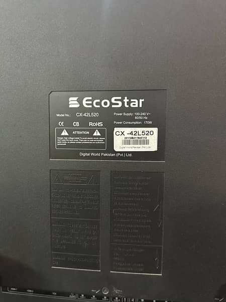 LCD 43 inches Eco Star CX 42 L 520 non android 3