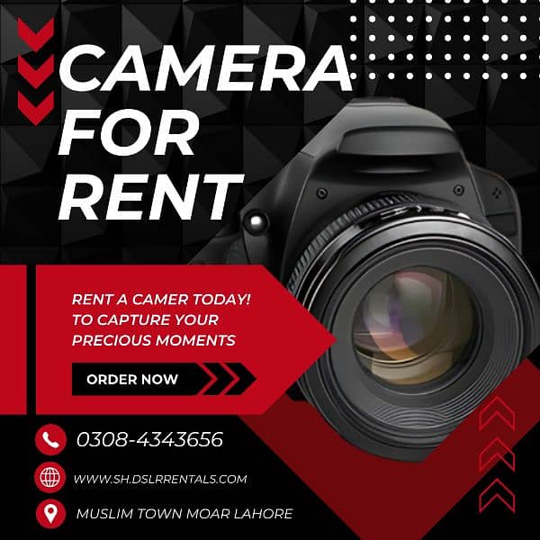 Dslr camera on rent/lenses / gimbal for rent / all other accessories 0