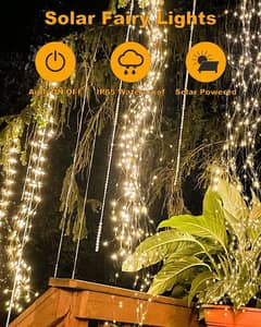 Outdoor Solar Fairy Lights - 2 Pack 250 LED Waterproof