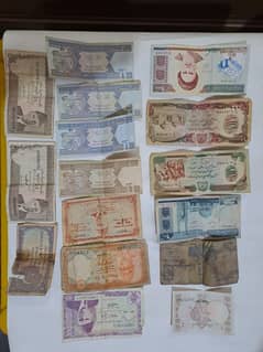 Old Currency Notes and Coins.