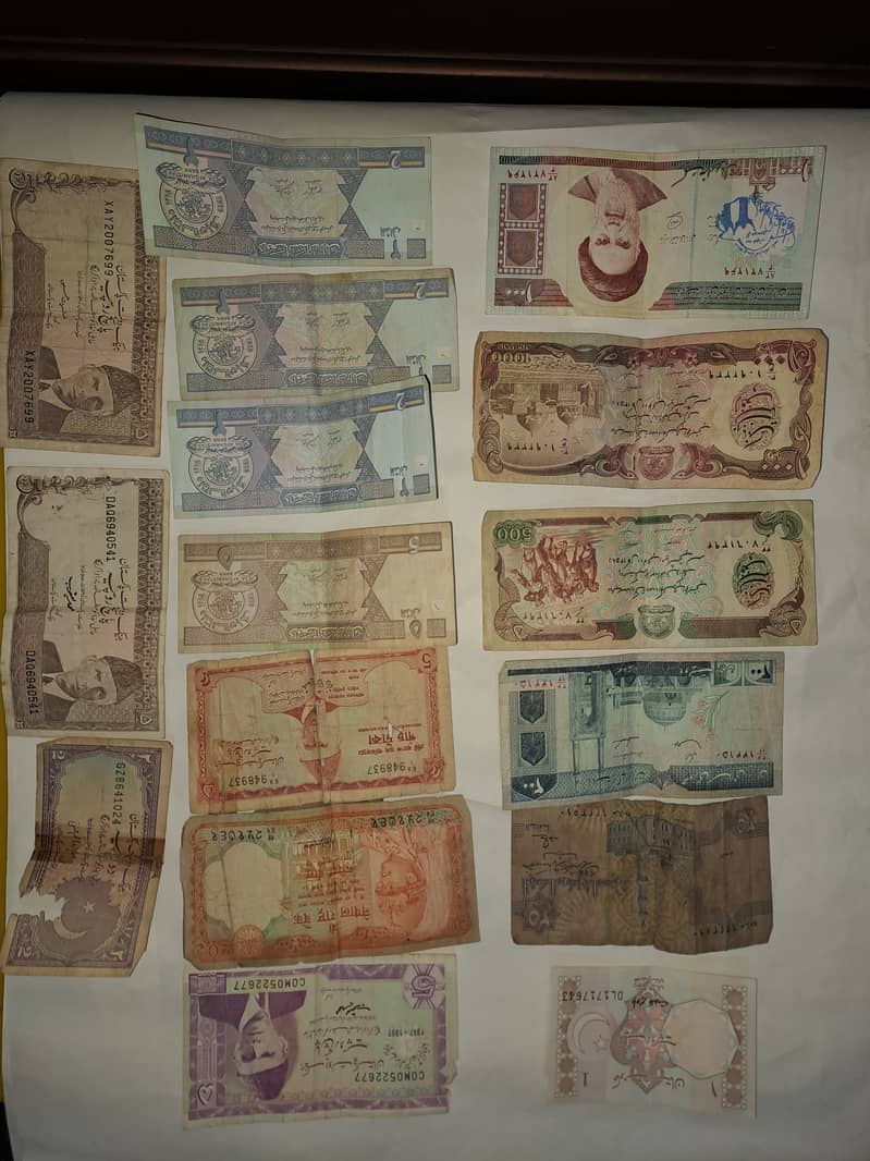 Old Currency Notes and Coins. 1