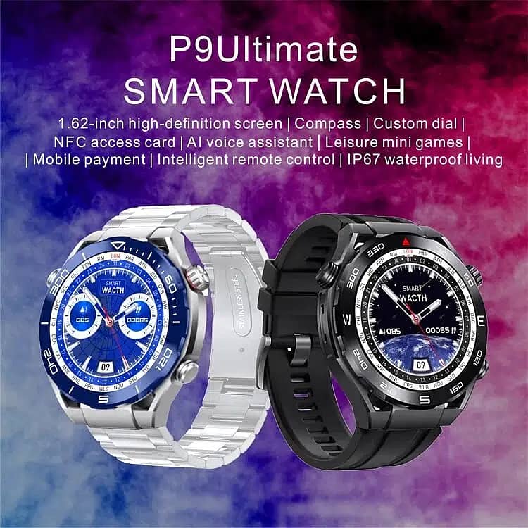P9 Ultramat Smart Watch 1.62 Inch Amouled 3D Dynamic Dial NFC 8
