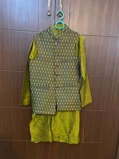 Mehndi Dress complete with waist coat (one time used)