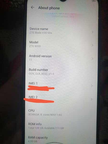 ZTE blade v30  4/128 with box and charger 1