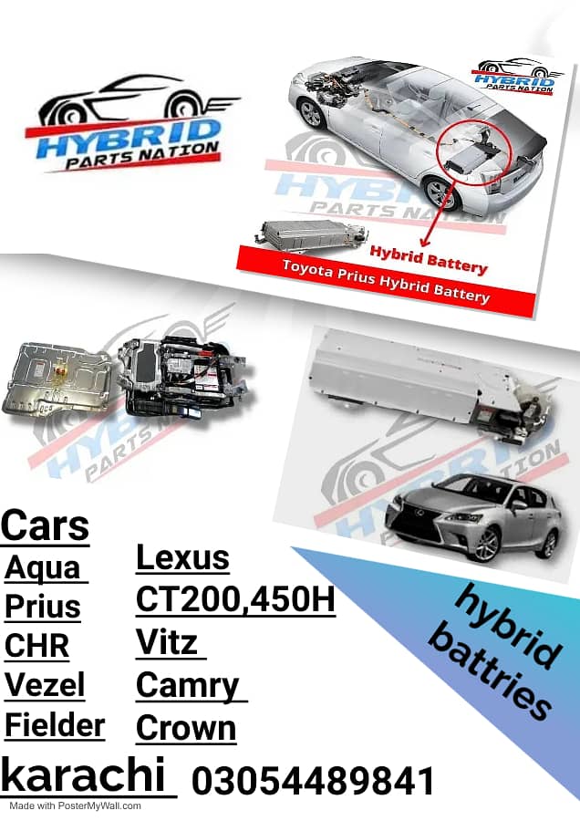 hybrid battery of Aqua , Prius , CHR , Vezel available 0