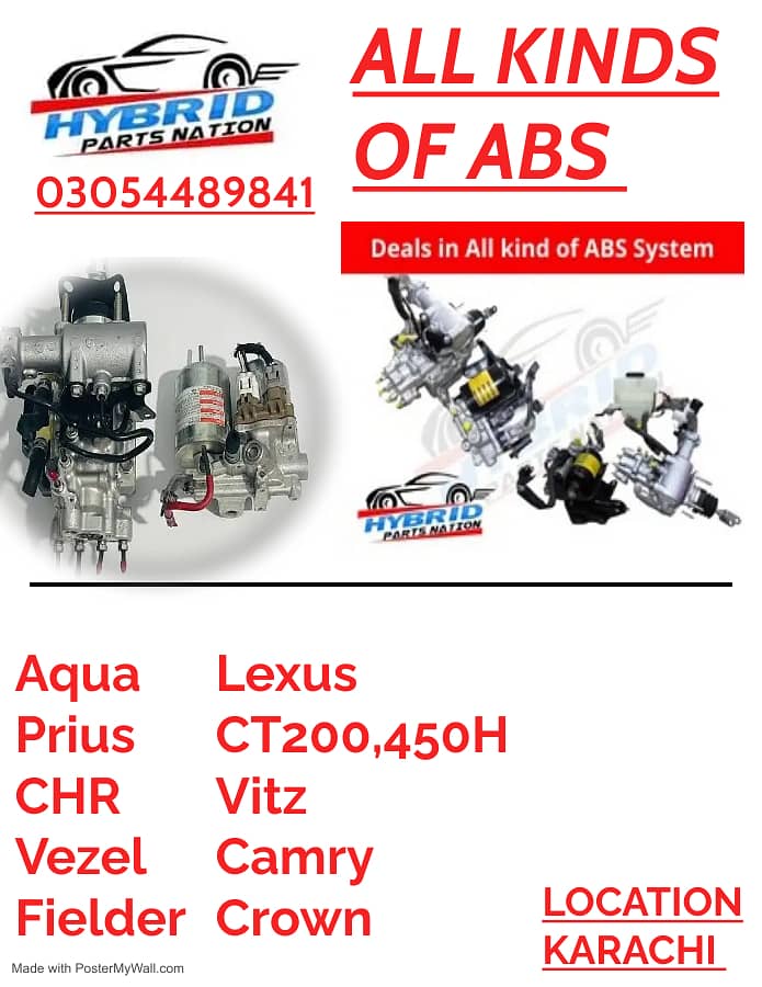 ABS Available For Any Cars Prius 1.5 ,Vitz,Axio,Fielder,Camry,Crown 1