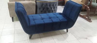 Setty Two Seater Back Less in Imported Velvet Fabric Cushioning