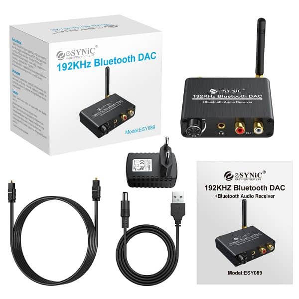 192kHz DAC Digital to Analog Audio Converter with Bluetooth V5.0 4