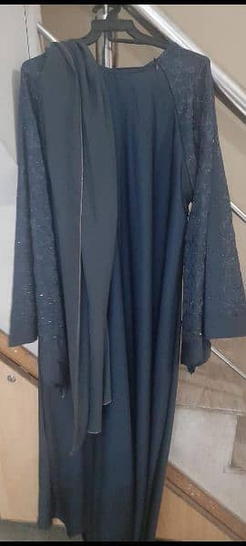 Abaya emb dark grey shade 4
