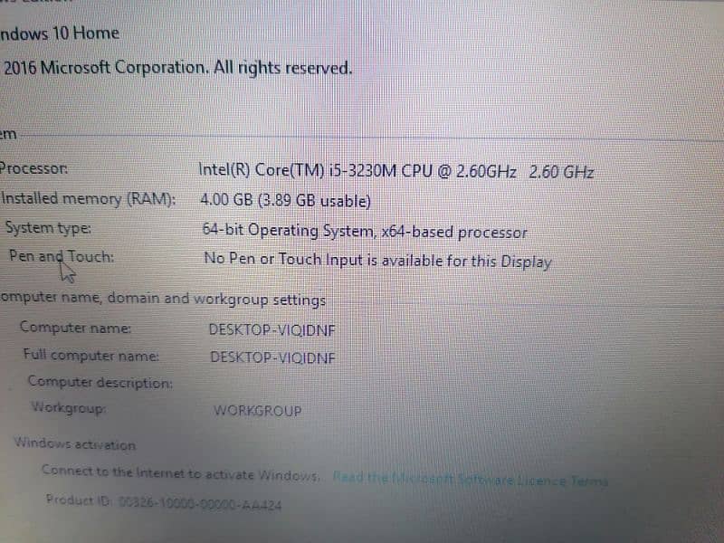 Asus laptop core i5, 3rd gen, 4 gb ram, 320 gb hdd, back light keypad 3